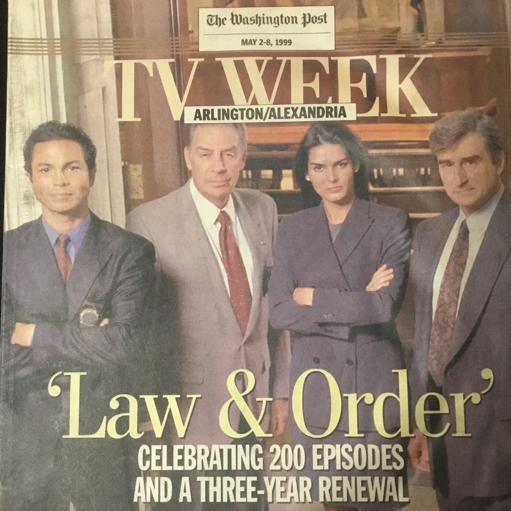 Law & Order Celebrating 200 Episodes on TV WEEK May 2-8, 1999